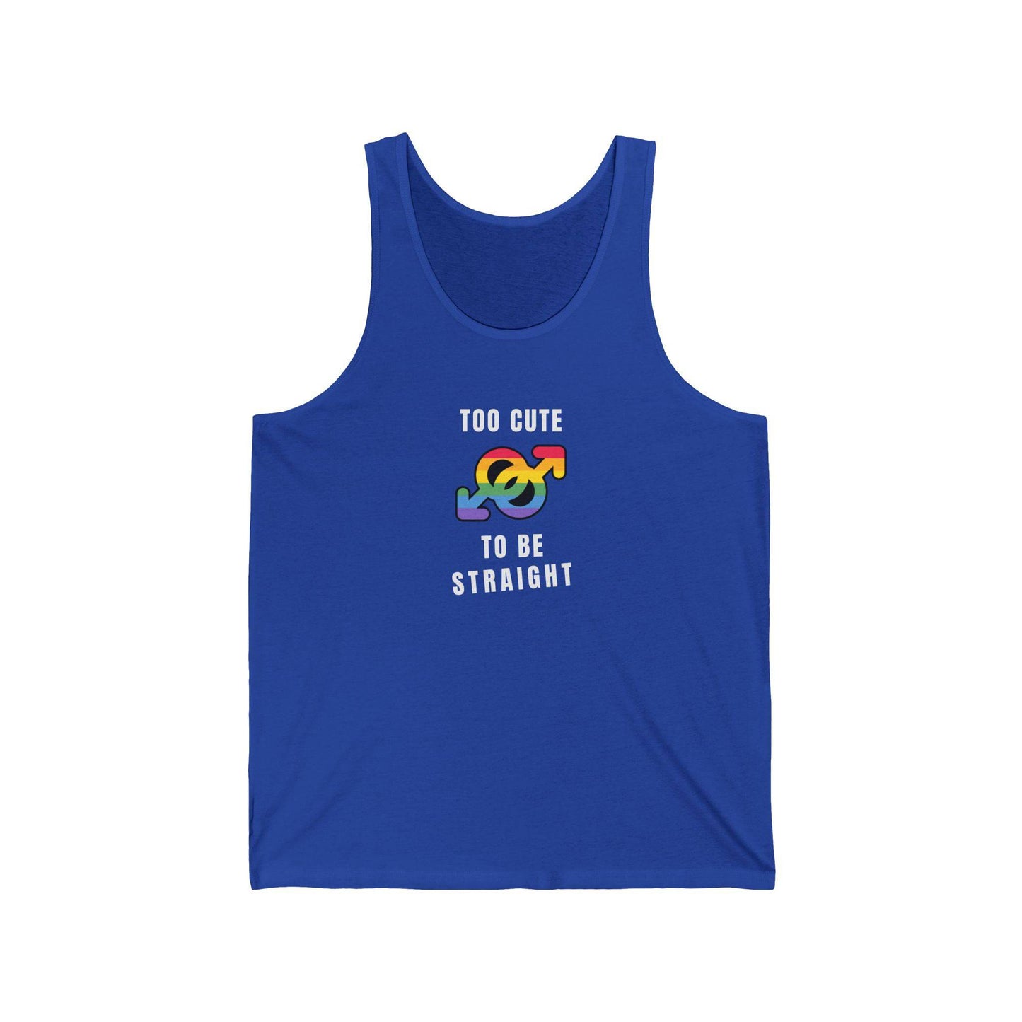 Too Cute to Be Straight Rainbow Pride Tank Top - Goateez Style