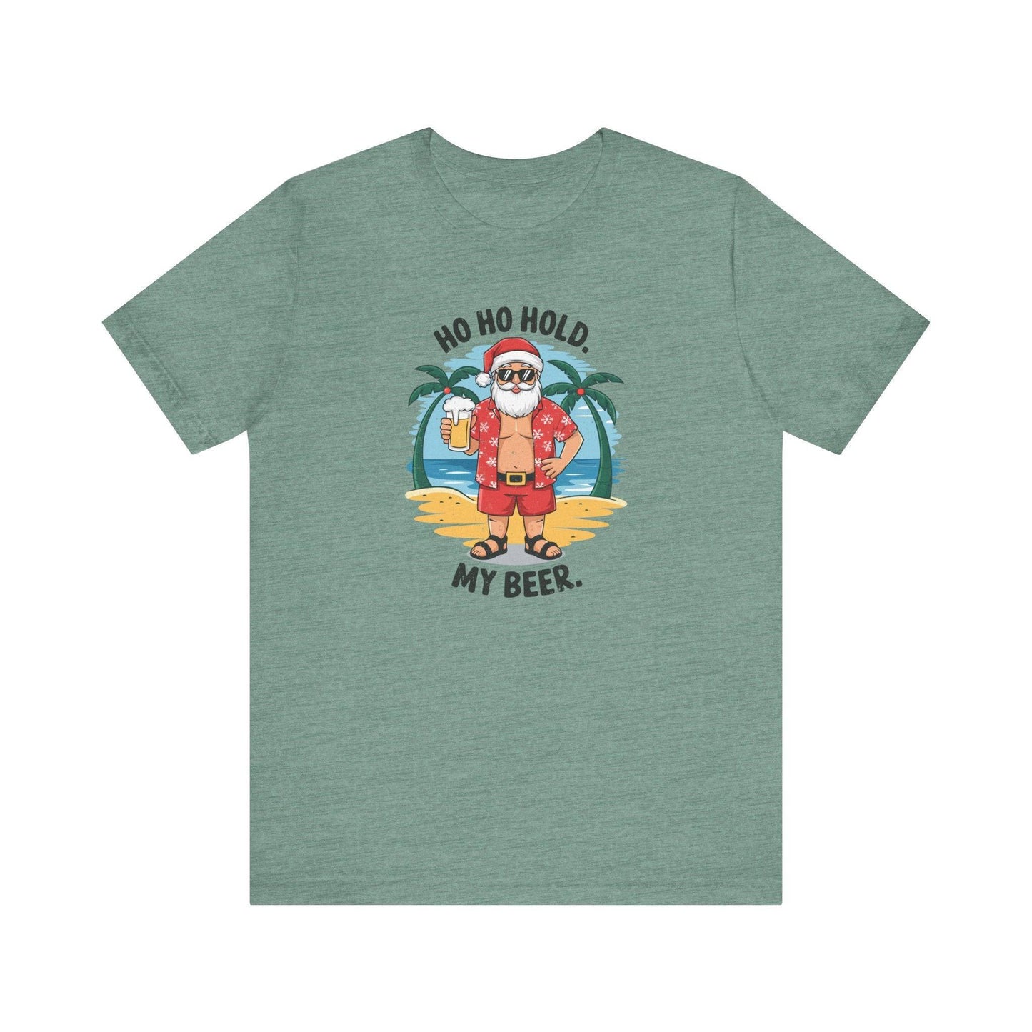 Tropical Santa T-Shirt - Funny Christmas Vacation Design - Beach Holiday Tee - Goateez Style