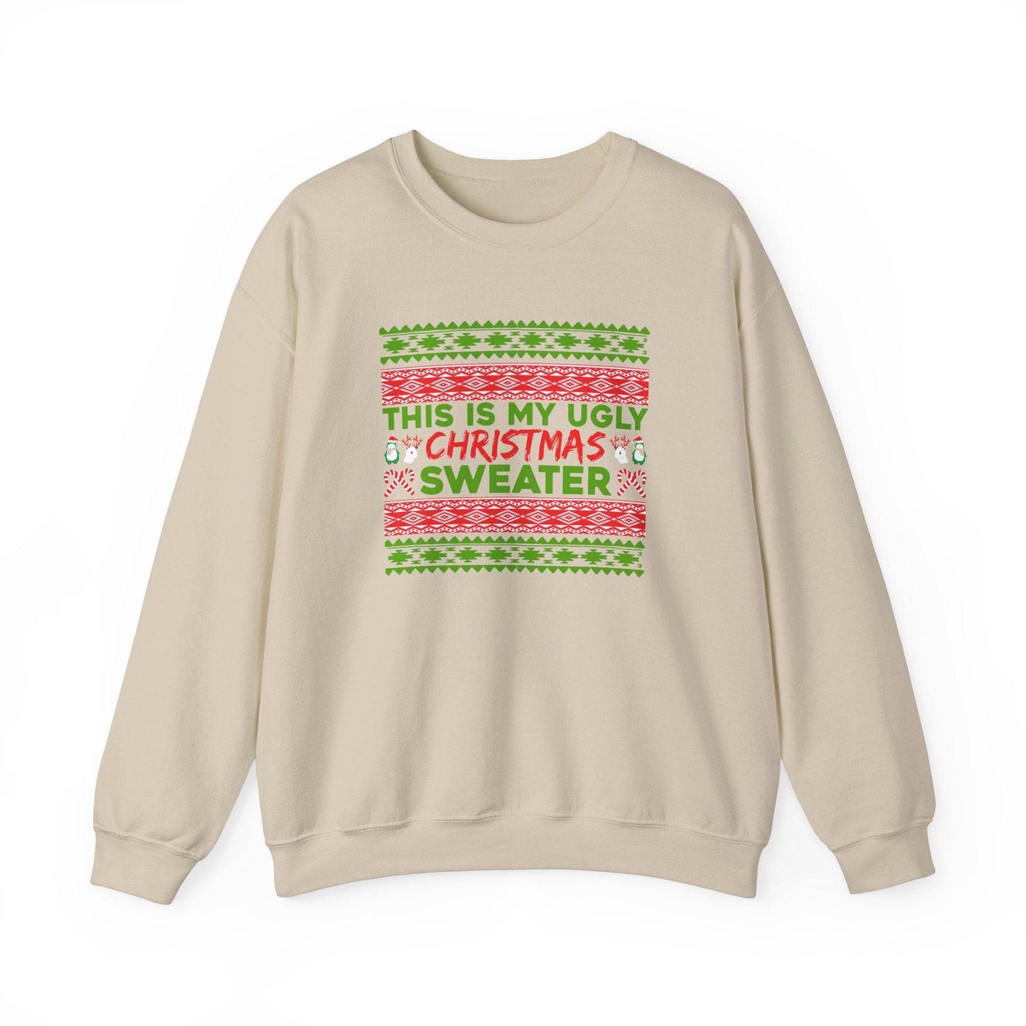 Ugly Christmas Sweater Sweatshirt - Funny Holiday Sweater for Parties - Goateez Style