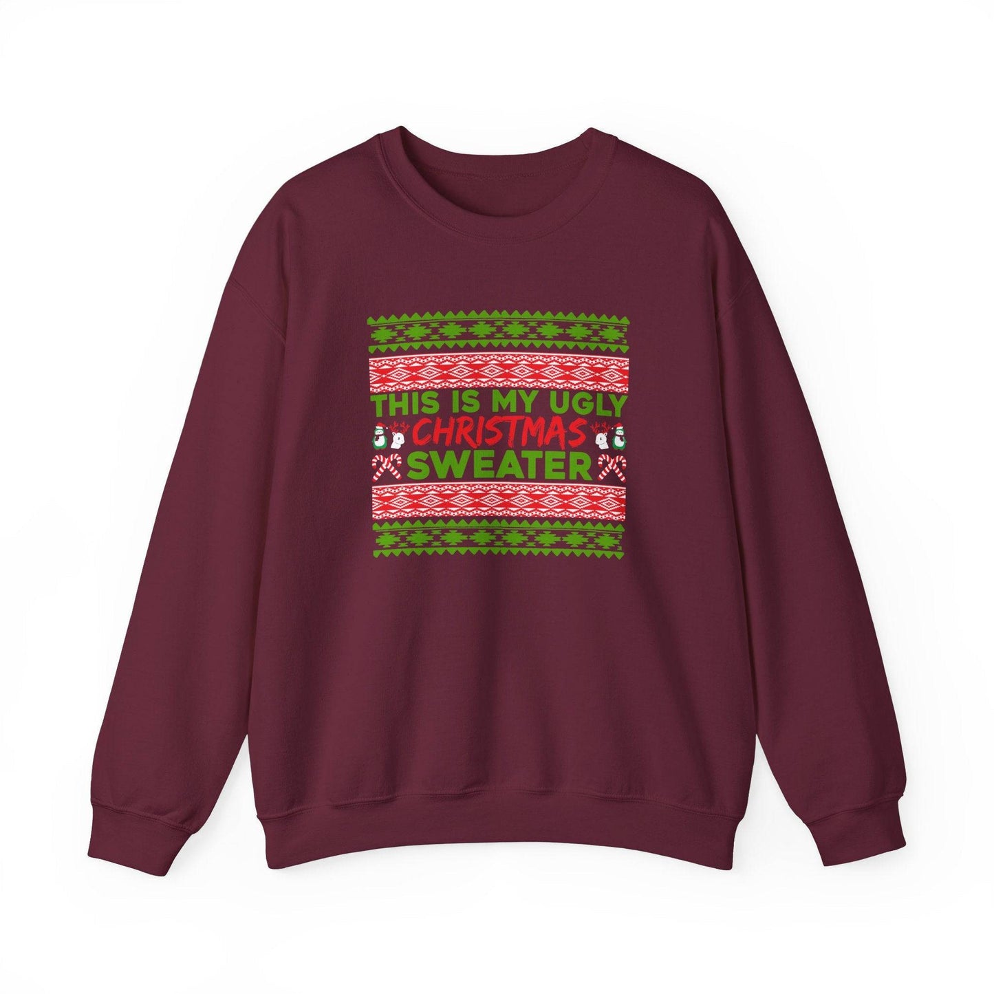 Ugly Christmas Sweater Sweatshirt - Funny Holiday Sweater for Parties - Goateez Style
