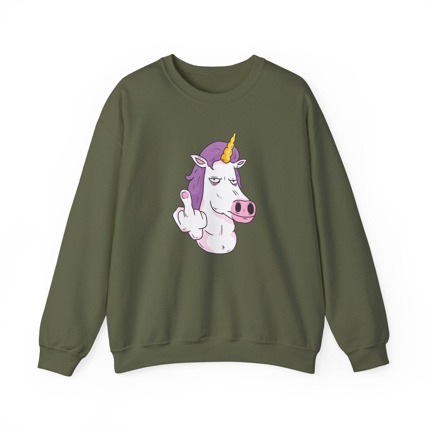 Unicorn Middle Finger Funny Sarcastic Sweatshirt - Goateez Style