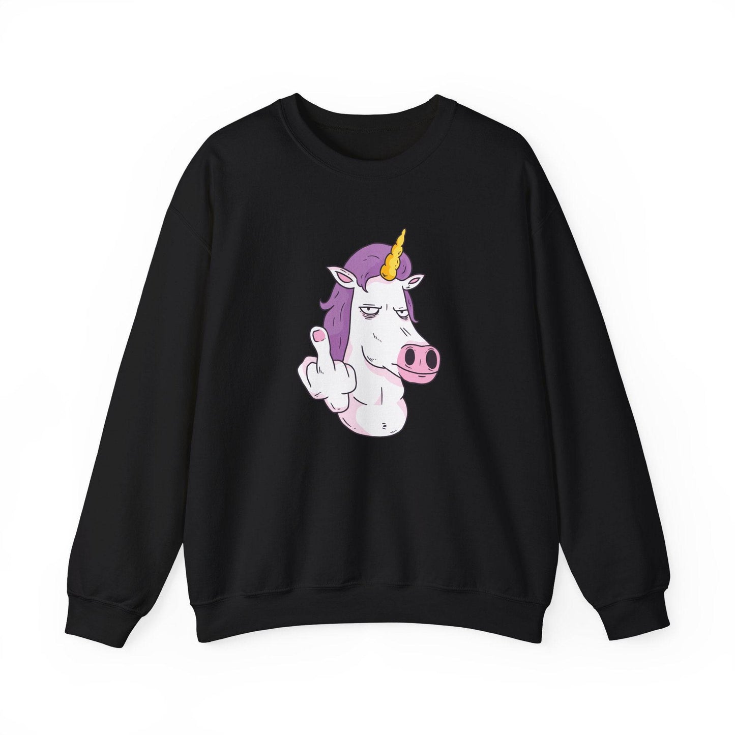 Unicorn Middle Finger Funny Sarcastic Sweatshirt - Goateez Style