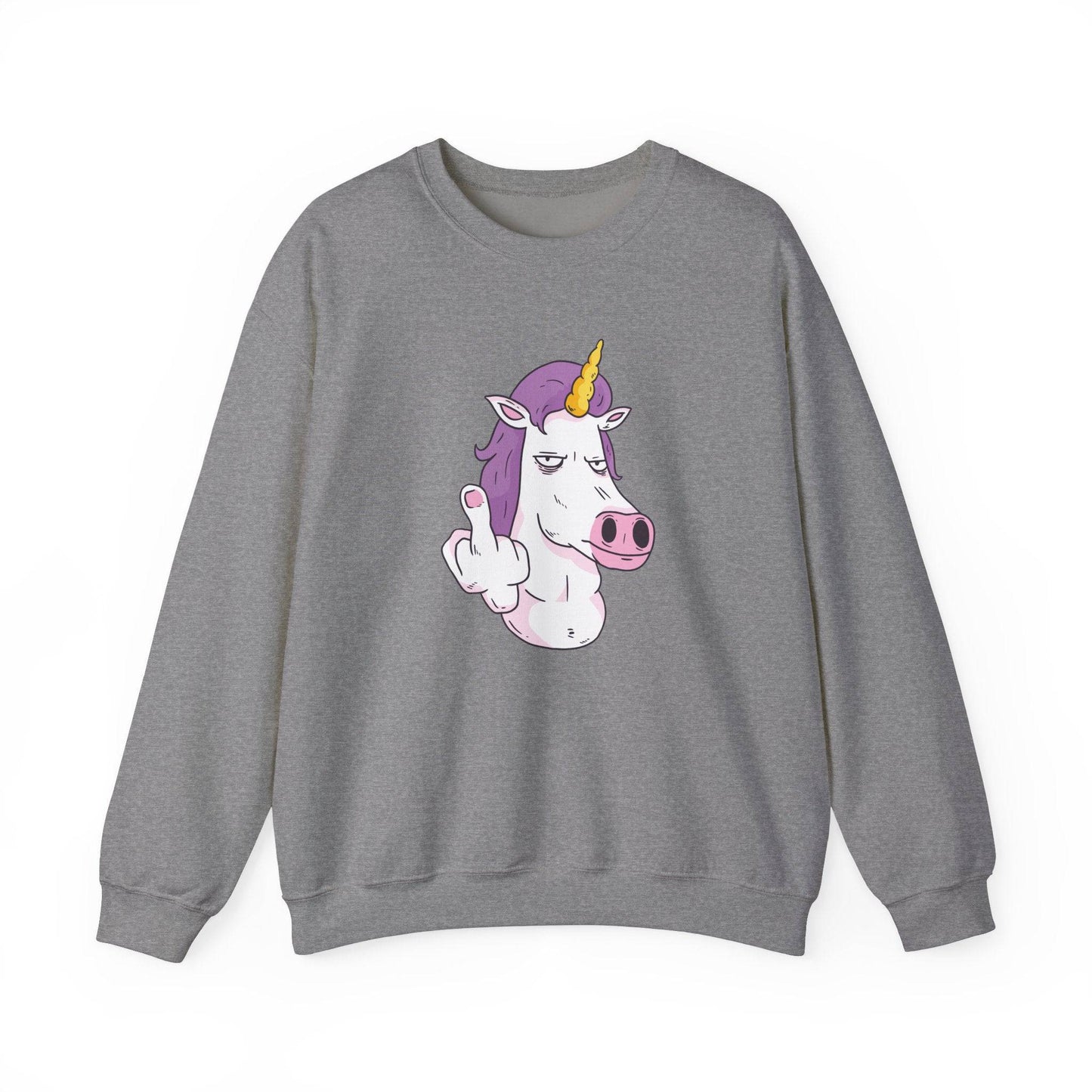 Unicorn Middle Finger Funny Sarcastic Sweatshirt - Goateez Style