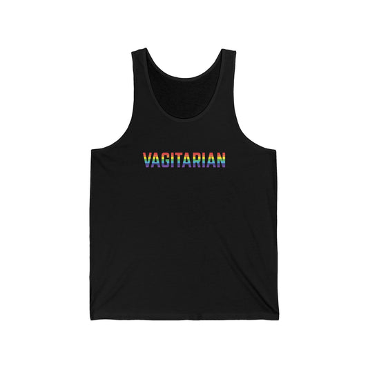 Vagitarian Funny Pride Tank Top - Fun LGBTQ Statement Apparel - Goateez Style